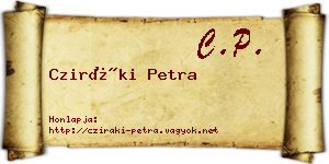 Cziráki Petra névjegykártya